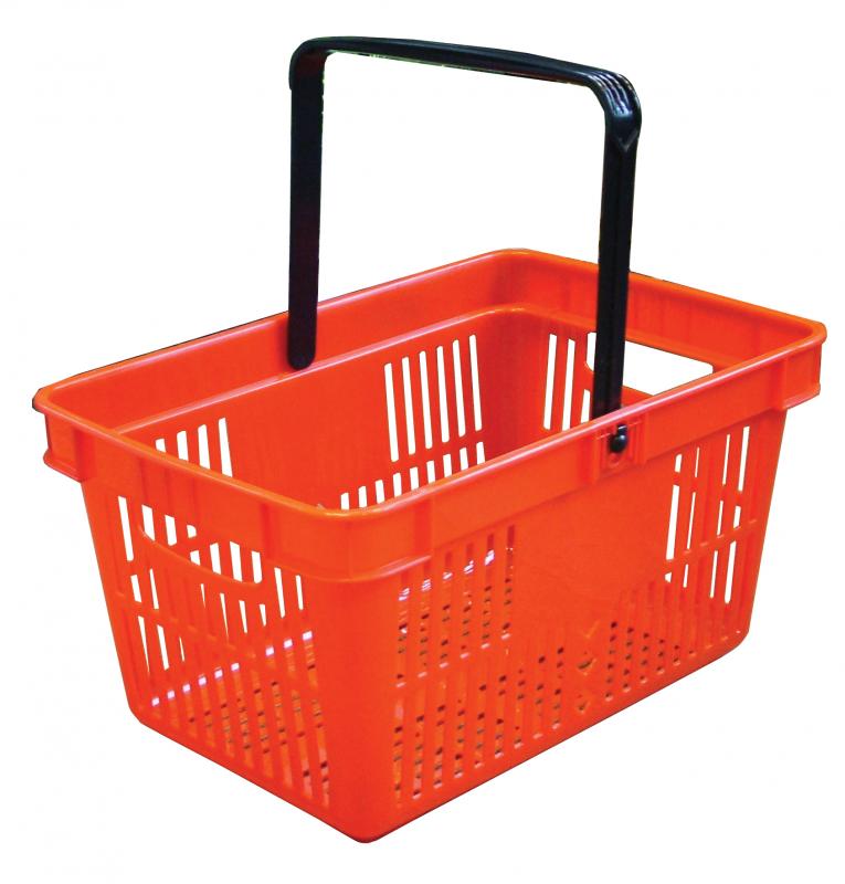 Red Plastic Shopping Basket 1 Red Plastic Shopping Basket